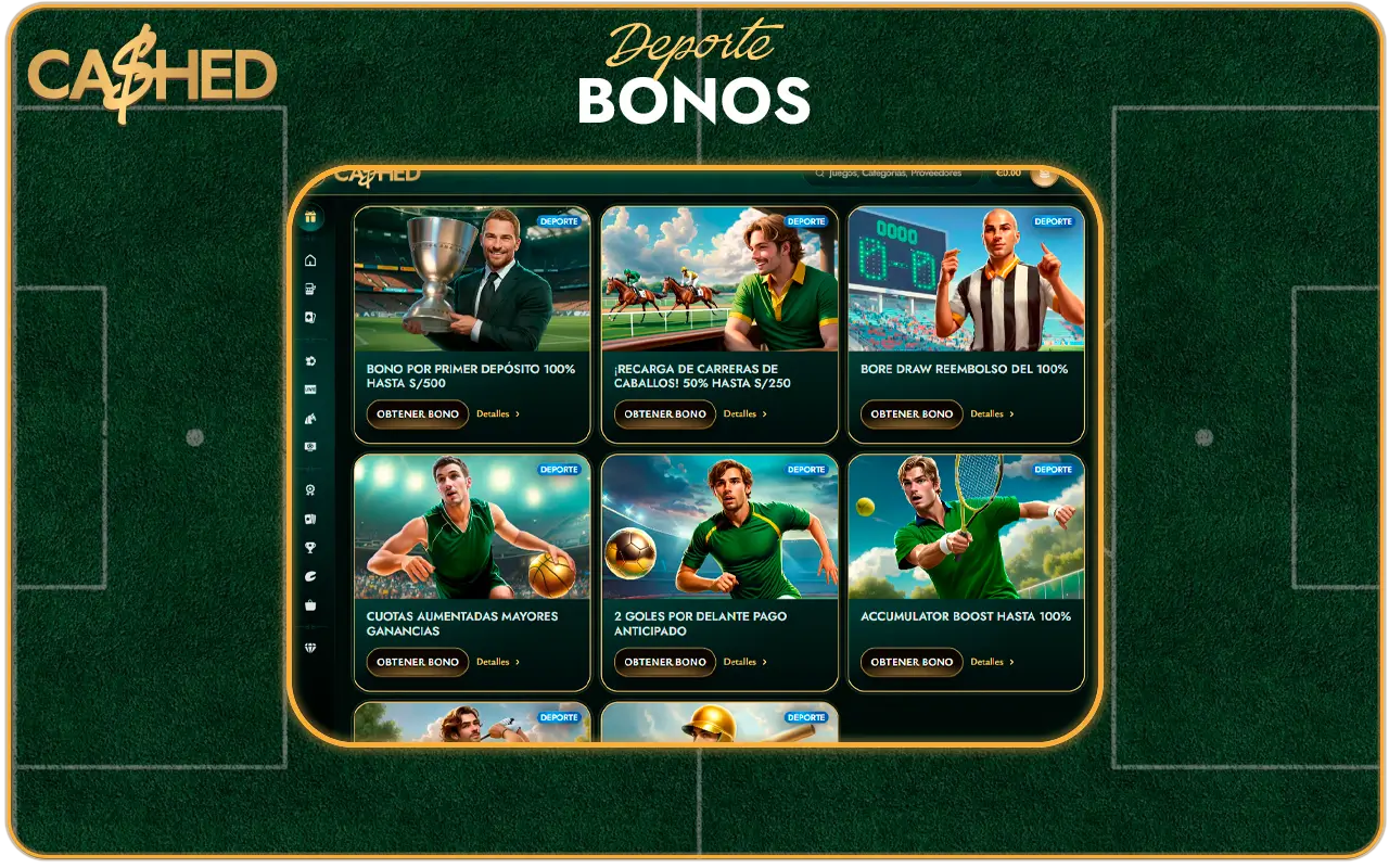 Cashed Casino bonos deportivos banner